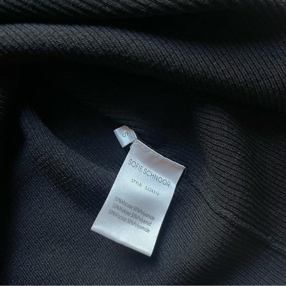 SOFIE SCHNOOR black chunky knit layered cutout long sleeve top - Picture 4 of 4